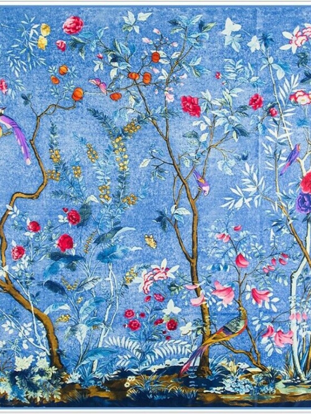 2 Pack Women's Bird & Jungle Printed Silk Large Square Scarf Shawl #14